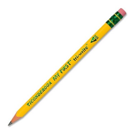 Dixon Ticonderoga Dixon Ticonderoga My First Tri-Write Beginner HB No 2 Pencil With Eraser, 36/Box 13082
